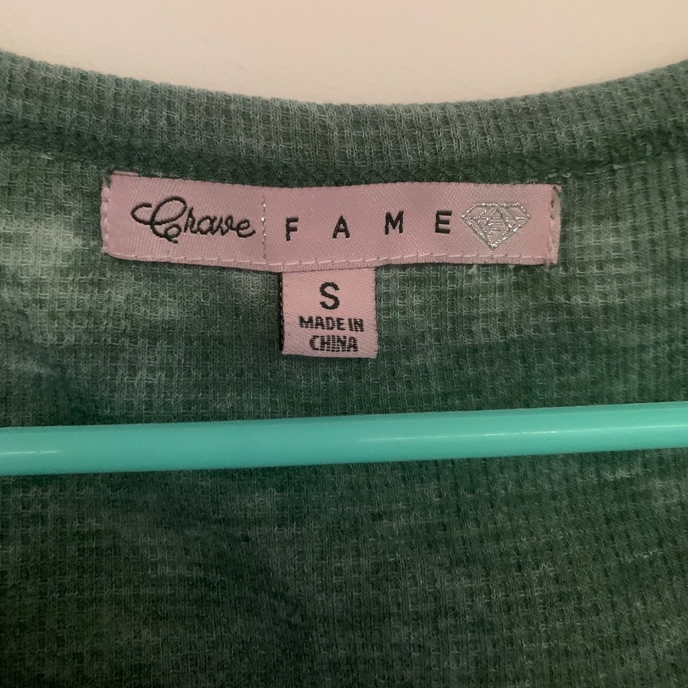 Green button town T-shirt